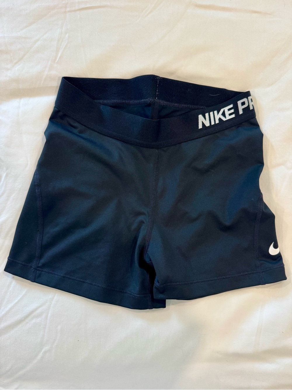 Nike Black Women's Athletic Compression Shorts with Logo Waistband